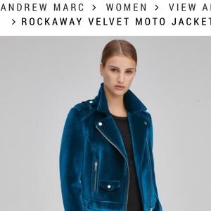 Marc Andrew Velour Biker Jacket Blue